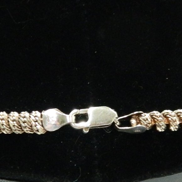 Vintage IBB Italy 925 Twisty Chain Necklace Diamond Cut - Picture 4 of 9